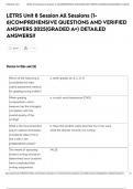 LETRS Unit 8 Session All Sessions &lpar;1-6&rpar;COMPREHENSIVE QUESTIONS AND VERIFIED ANSWERS 2025&lpar;GRADED A&plus;&rpar; DETAILED ANSWERS&excl;&excl;