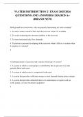 WATER DISTRIBUTION 2  EXAM 2025&sol;2026   QUESTIONS AND ANSWERS GRADED A&plus; &lpar;BRAND NEW&rpar;