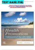 TEST BANK FOR&colon;  FOR HEALTH PROMOTION THROUGHOUT THE LIFE SPAN 10TH EDITION BY CAROLE LIUM EDELMAN LATEST UPDATE QUESTIONS AND ANSWERS GRADED A&plus;