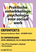 Oefentoets boek Praktische ontwikkelingspsychologie voor sociaal werk - Vanessa Landsmeer-Dalm - 55 oefenvragen met antwoorden apart &plus; de leerdoelen &plus; de kernbegrippen - 9789001079468 