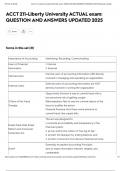 ACCT 211-Liberty University ACTUAL exam&colon; QUESTION AND ANSWERS UPDATED 2025