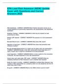 EPA Lead Risk Assessor &lpar;NEW&rpar; Update Exam with Questions and Correct Answers 2025&period;