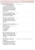 Private Pesticide Applicator License Exam ACTUAL EXAM QUESTIONS WITH COMPLETE SOLUTION GUIDE &lpar;A&plus; GRADED 100&percnt; VERIFIED&rpar; LATEST VERSION 2025&excl;&excl;
