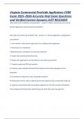 Virginia Commercial Pesticide Applicators CORE Exam 2025&ndash;2026 Accurate Real Exam Questions and Verified Correct Answers JUST RELEASED