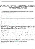 PHARMACOLOGY HESI 315 TEST EXAM QUESTIONS WITH CORRECT ANSWERS 