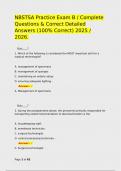 NBSTSA Practice Exam B &sol; Complete Questions & Correct Detailed Answers &lpar;100&percnt; Correct&rpar; 2025 &sol; 2026&period;