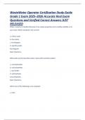 WasteWater Operator Certification Study Guide Grade 1 Exam 2025&ndash;2026 Accurate Real Exam Questions and Verified Correct Answers JUST RELEASED