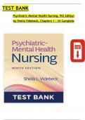 Test Bank for Psychiatric-Mental Health Nursing 9th Edition by Sheila L&period; Videbeck All Chapters &lpar;1-24&rpar; Fully Covered  LATEST UPDATE 2025&period; 