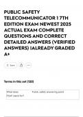 PUBLIC SAFETY TELECOMMUNICATOR 1 7TH EDITION EXAM NEWEST 2025 ACTUAL EXAM COMPLETE QUESTIONS AND CORRECT DETAILED ANSWERS &lpar;VERIFIED ANSWERS&rpar; &vert;ALREADY GRADED A&plus;