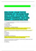 DBIA EXAM 1 EXAM TESTED  VERSIONS OF THE EXAM FROM  2025 TO 2026 &vert; ACCURATE AND  VERIFIED ANSWERS &vert; NEXT GEN FORMAT &vert; GUARANTEED PASS 