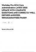 Workday Pro HCM Core Administrators LATEST 2025 UPDATE WITH COMPLETE QUESTIONS AND CORRECTLY WELL DEFINED ANSWERS 100&percnt;GUARANTEED PASS&excl;&excl;&excl;