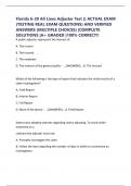 Florida 6-20 All Lines Adjuster Test &lpar;&rpar; ACTUAL EXAM &lpar;TESTING REAL EXAM QUESTIONS&rpar; AND VERIFIED ANSWERS &lpar;MULTIPLE CHOICES&rpar; &vert;COMPLETE SOLUTIONS &vert;A&plus; GRADED &vert;100&percnt; CORRECT&excl;&excl;
