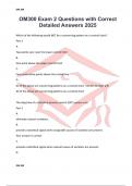 OM300 Exam 2 Questions with Correct Detailed Answers 2025