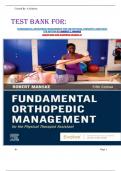  Test bank for&colon; FUNDAMENTAL ORTHOPEDIC MANAGEMENT FOR THE PHYSICAL THERAPIST ASSISTANT 5TH EDITION BY ROBERT C&period; MANSKE QUESTIONS AND ANSWERS GRADED A&plus;