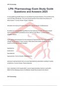 LPN- Pharmacology Exam Study Guide Questions and Answers 2025