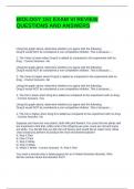 BIOLOGY 151 EXAM VI REVIEW QUESTIONS AND ANSWERS