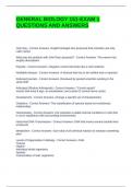GENERAL BIOLOGY 151-EXAM 1 QUESTIONS AND ANSWERS