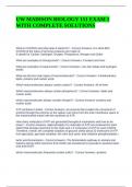 UW MADISON BIOLOGY 151 EXAM 1 WITH COMPLETE SOLUTIONS