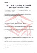 WGU D278 Exam Prep Study Guide Questions and Answers 2025
