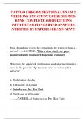 TATTOO OREGON TEST FINAL EXAM 2  VERSIONS ANS STUDY GUIDE 2025&sol;2026  BANK COMPLETE 600 QUESTIONS  WITH DETAILED VERIFIED ANSWERS  &sol;VERIFIED BY EXPERT &sol; BRAND NEW&excl;&excl;