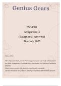 PSE4801 Assignment 3 &lpar;Exceptional Answers&rpar; Due July 2025