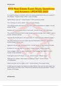 NYS Real Estate Exam Study Questions and Answers UPDATED 2025