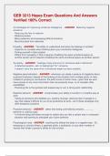 GEB 3213 Hayes Exam Questions And Answers  Verified 100&percnt; Correct 