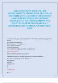 ATLS &lpar;ADVANCED TRAUMA LIFE  SUPPOORT&rpar;10TH EDITION POST-TEST EXAM   2025 WITH ACTUAL CORRECT QUESTIONS  AND VERIFIED DETAILED ANSWERS  &vert;FREQUENTLY TESTED QUESTIONS AND  SOLUTIONS &vert;ALREADY GRADED A&plus;&vert;  NEWEST&excl;&excl;&vert;LATEST UPDATE &vert;GUARANTEED  PASS