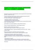FLIGHT PHYSIOLOGY STUDY QUESTIONS WITH ALL CORRECT ANSWERS