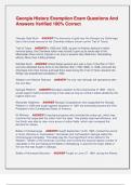 Georgia History Exemption Exam Questions And  Answers Verified 100&percnt; Correct  