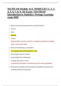 MATH 110 Module ALL MODULES &lpar;1&comma; 2&comma; 3&comma; 4&comma; 5&comma; 6&comma; 7&comma;  8&comma; 9&comma; 10&rpar; Exam &sol; MATH110 Introduction to  Statistics&colon; Portage Learning