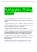 Flight Physiology Quizzes Questions with All Correct Answers 