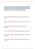 APEA Pre-Predictor Test Latest 2025 NSG6440 FINAL EXAM PREDICTOR PRACTICE QUESTIONS AND CORRECT VERIFIED ANSWERS &lpar;complete solutions&rpar; ASSURED SUCCESS 