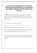HESI PREP-HEALTH ASSESSMENT FULL COMPLETE PRACTICE EXAM QUESTION BANK ALL 500 QUESTIONS AND CORRECT DETAILED SOLUTIONS JUST RELEASED THIS YEAR