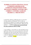 FLORIDA WASTEWATER FINAL EXAM  2 VERSIONS 2025&sol;2026 BANK  COMPLETE 550 QUESTIONS WITH  DETAILED VERIFIED ANSWERS &lpar;100&percnt;  CORRECT ANSWERS&rpar; &sol;ALREADY  GRADED A&plus; &sol;&sol; BRAND NEW&excl;&excl;
