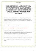 HESI PREP-HEALTH ASSESSMENT FULL COMPLETE PRACTICE EXAM VERSION A AND B COMPLETE 500 QUESTIONS AND WELL ELABORATED ANSWERS JUST RELEASED