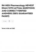 RN HESI Pharmacology NEWEST EXAM WITH ACTUAL QUESTIONS AND CORRECT VERIFIED ANSWERS &lpar;100&percnt; GUARANTEED PASS&excl;&excl;&excl;&rpar;