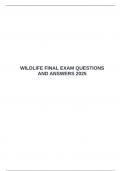 WILDLIFE FINAL EXAM QUESTIONS AND ANSWERS 2025