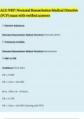 ALS NRP - Neonatal Resuscitation Medical Directive &lpar;PCP&rpar; exam with verified answers