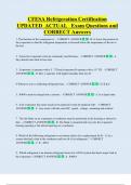CFESA Refrigeration  Certification   UPDATED  ACTUAL   Exam Questions and  CORRECT Answers 