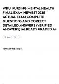 WKU NURSING MENTAL HEALTH FINAL EXAM NEWEST 2025 ACTUAL EXAM COMPLETE QUESTIONS AND CORRECT DETAILED ANSWERS &lpar;VERIFIED ANSWERS&rpar; &vert;ALREADY GRADED A&plus;