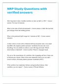 NRP Study Questions &lpar;161 questions&rpar; with verified answers 