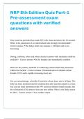 NRP 8th Edition Quiz Part-1 Pre-assessment exam questions with verified answers