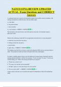 NATCO STNA REVIEW UPDATED  ACTUAL  Exam Questions and CORRECT  Answers 
