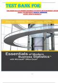  TEST BANK FOR&colon;  FOR ESSENTIALS OF MODERN BUSINESS STATISTICS WITH MICROSOFT OFFICE EXCEL 7TH EDITION BY DAVID R&period; ANDERSON  LATEST UPDATE GRADED A&plus;