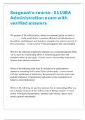 Sergeant-s course - 5110BA Administration exam with verified answers 