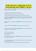 NURS 1230 Week 7 UPDATED ACTUAL   Exam Questions and CORRECT Answers 