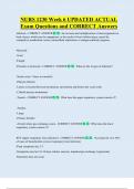 NURS 1230 Week 6 UPDATED ACTUAL   Exam Questions and CORRECT Answers