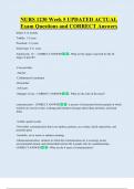 NURS 1230 Week 5 UPDATED ACTUAL   Exam Questions and CORRECT Answers 