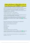 NURS 1230 Week 2 UPDATED ACTUAL   Exam Questions and CORRECT Answers